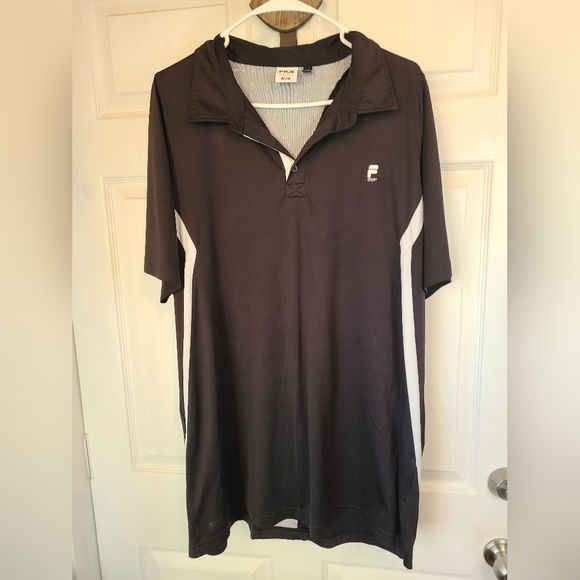 (867) FILA Men's Premium Sports Golf Polo Shirt, Size: XXT, Color: Black - Picture 4 of 15